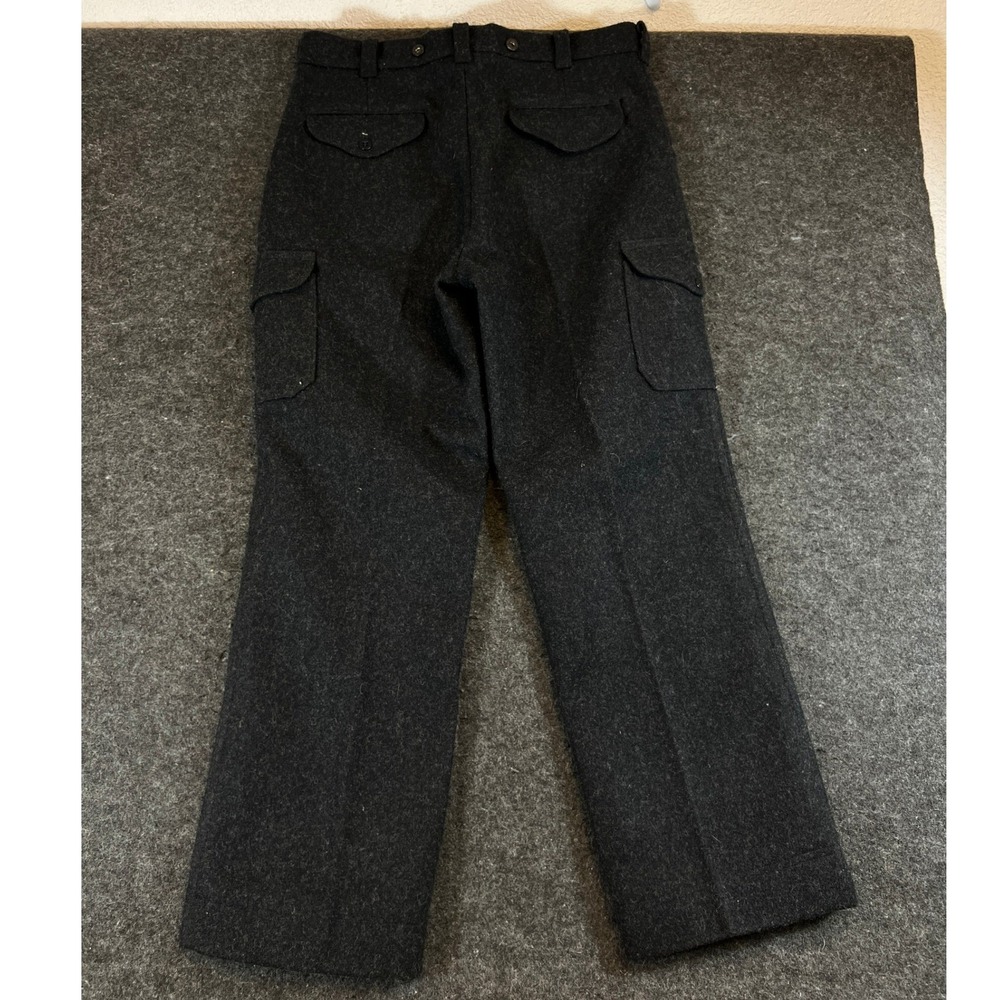 VINTAGE Filson Mackinaw Cargo Pants Mens 36x31 Charcoal Virgin Wool USA Wool 90s
